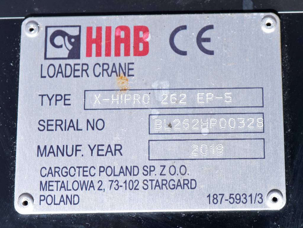 Cẩu gấp cho Xe tải Hiab X-HIPRO 262 EP-5 CD: hình 7