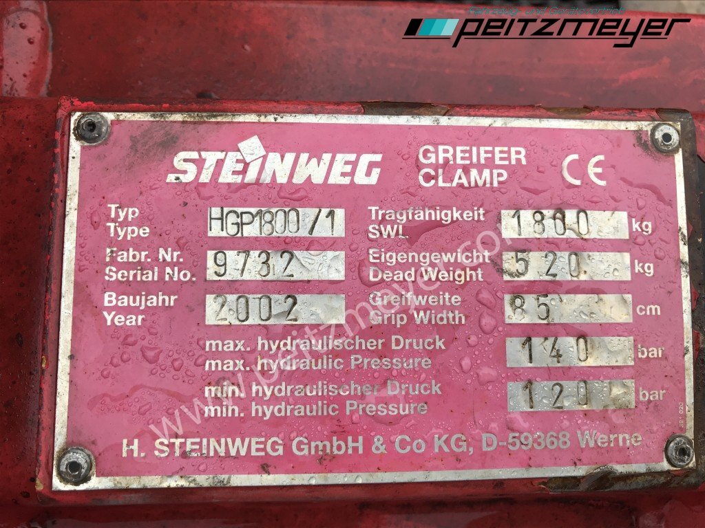 Ngàm kẹp cho Máy móc xây dựng Steinweg Steinzange HGP 1800/1 mit Kinshofer Drehmotor: hình 11