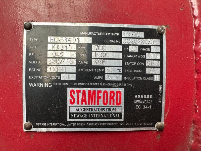 Bộ phát điện Perkins 4006 Stamford 700 kVA generatorset: hình 6