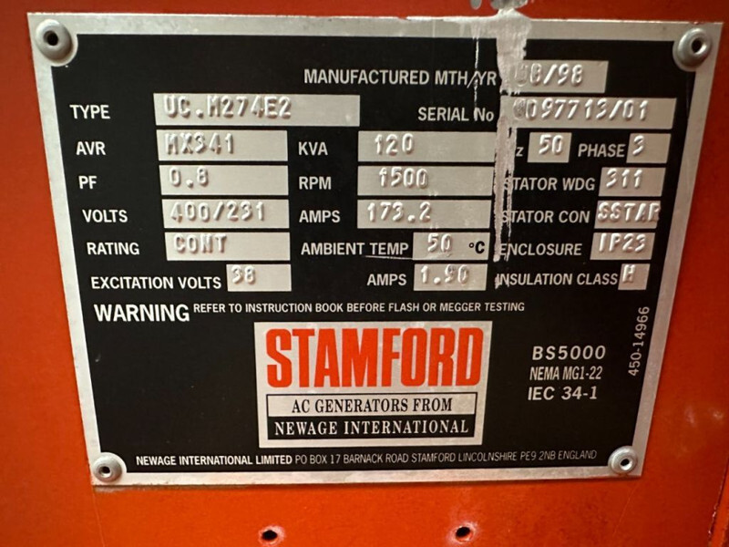 Bộ phát điện Sisu Diesel 420 DSG Stamford 120 kVA generatorset: hình 7