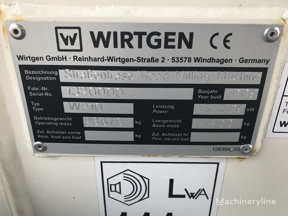 Máy bào lạnh Wirtgen W 210: hình 24