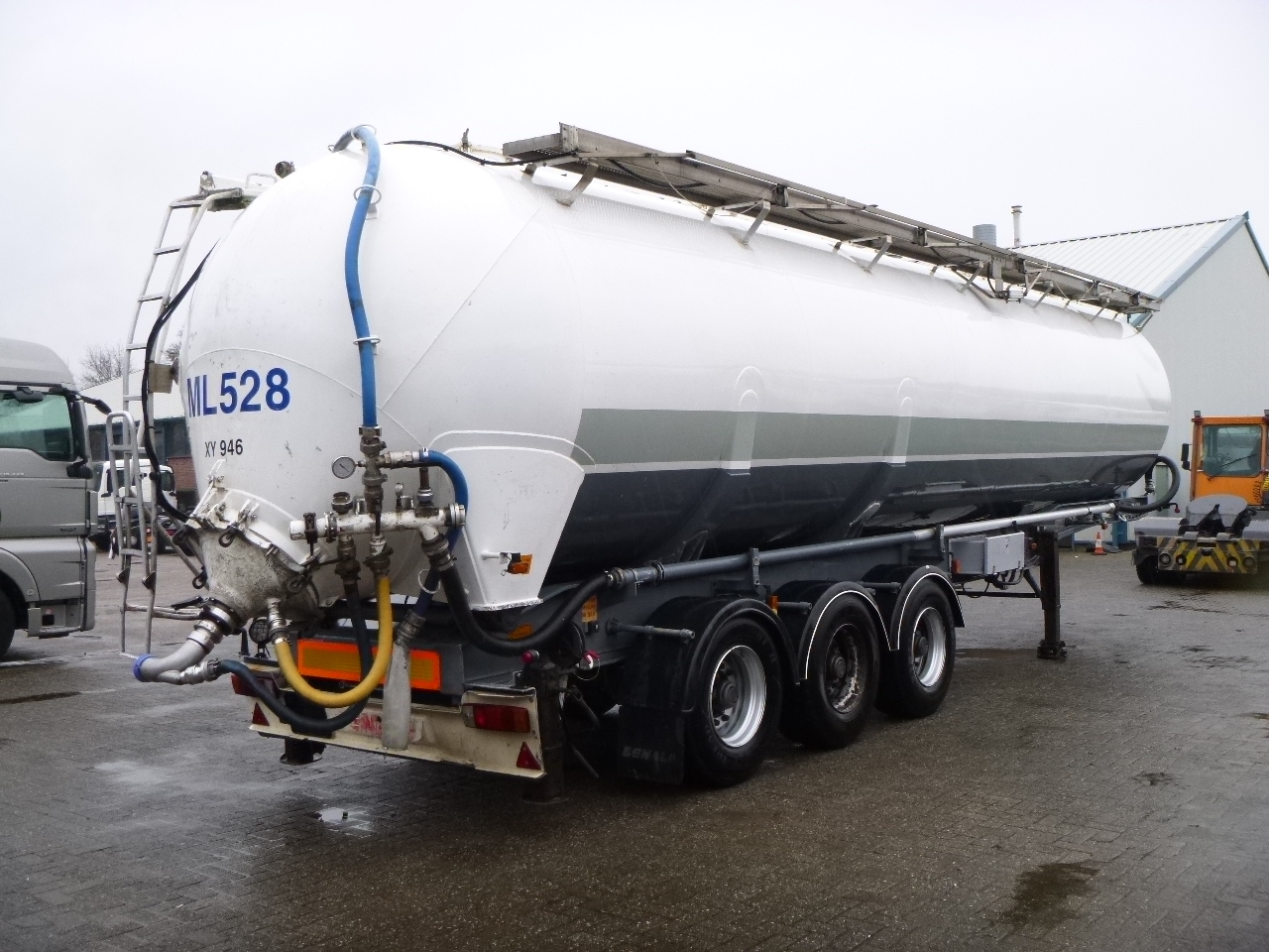 Sơ mi rơ moóc bồn để vận chuyển bột Benalu Powder tank alu 58 m3 (tipping): hình 4