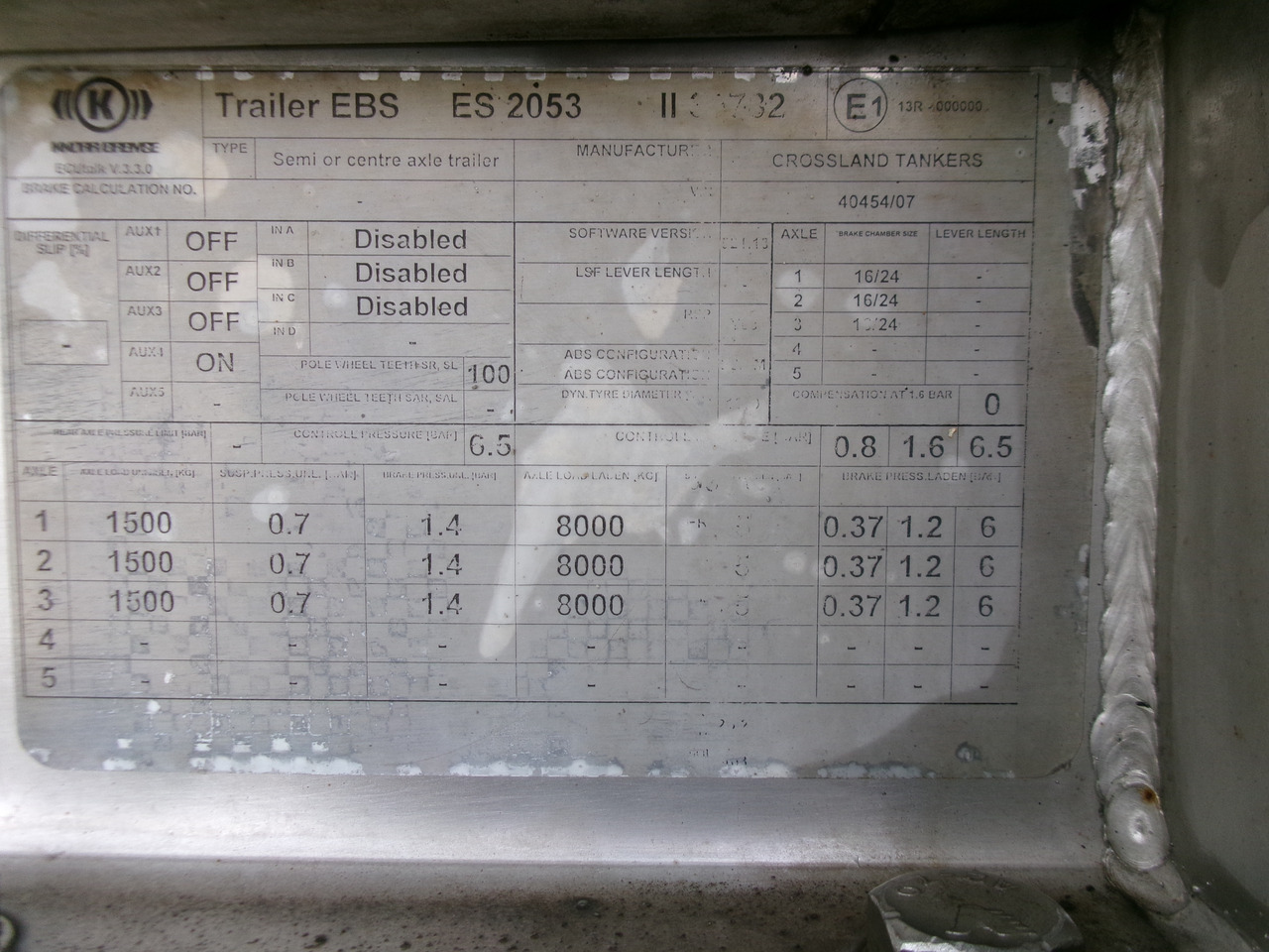 Cho thuê Crossland Bitumen tank inox 33 m3 / 1 comp + compressor + ADR L4BN Crossland Bitumen tank inox 33 m3 / 1 comp + compressor + ADR L4BN: hình 20