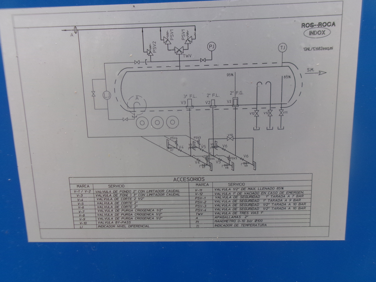 Sơ mi rơ moóc bồn để vận chuyển xăng Indox Low-pressure LNG gas tank inox 56.2 m3 / 1 comp: hình 13