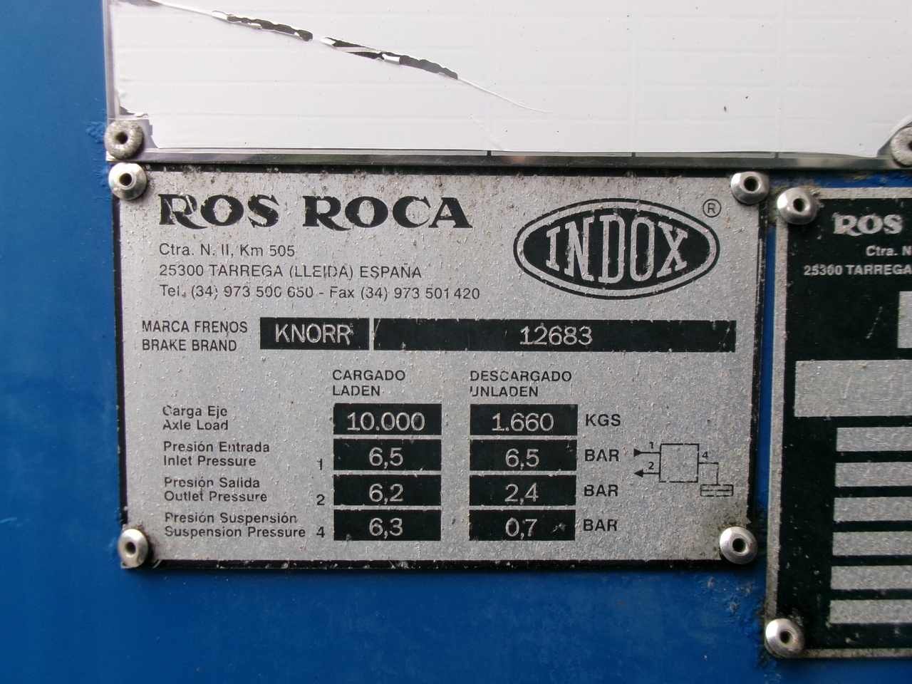Sơ mi rơ moóc bồn để vận chuyển xăng Indox Low-pressure LNG gas tank inox 56.2 m3 / 1 comp: hình 15