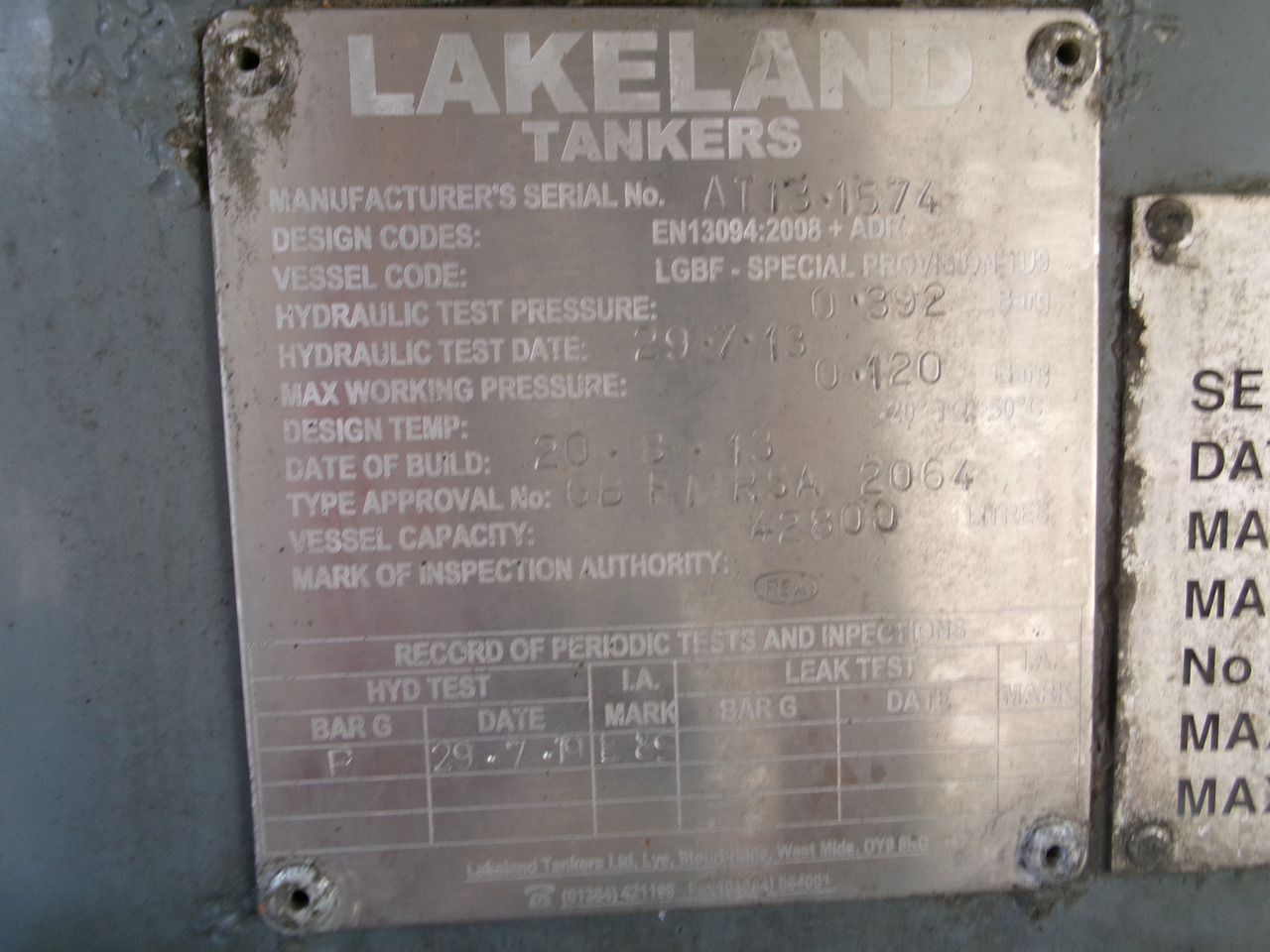 Cho thuê Lakeland Tankers Fuel tank alu 42.8 m3 / 6 comp + pump Lakeland Tankers Fuel tank alu 42.8 m3 / 6 comp + pump: hình 31