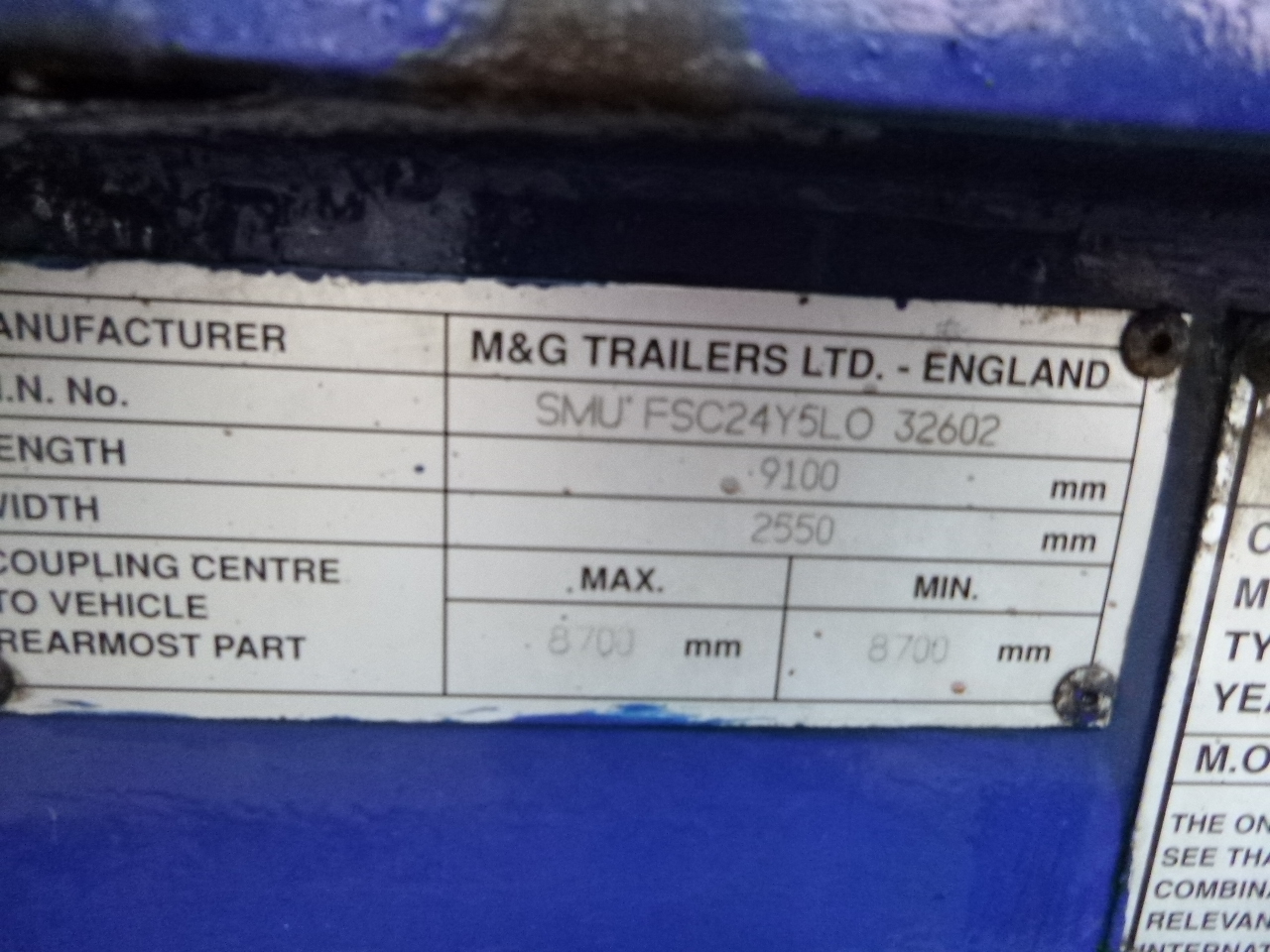 Xe chở container/ Sơ mi rơ moóc hoán đổi thân M & G 3-axle container trailer 20-30 ft: hình 7