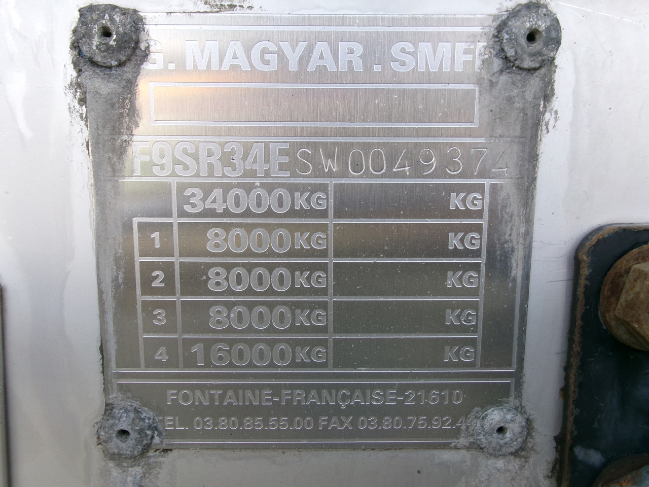 Sơ mi rơ moóc bồn để vận chuyển hóa chất Magyar Chemical tank inox L4BH 34 m3 / 1 comp: hình 31
