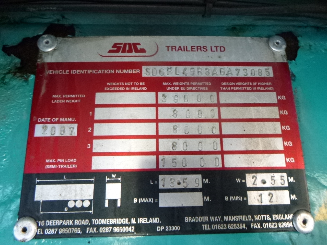 Sơ mi rơ moóc thùng lửng/ Phẳng SDC Stack - 3 x platform trailer 13.6 m / 39 t: hình 12