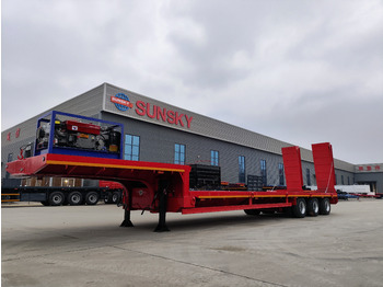 Sơ mi rơ moóc thùng thấp để vận chuyển máy móc nặng mới SUNSKY 3-Axle 30Ton lowbed semi-trailer: hình 3