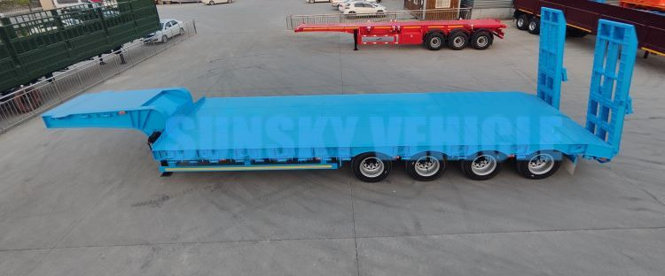 Sơ mi rơ moóc thùng thấp để vận chuyển máy móc nặng mới SUNSKY 3-Axle 30Ton lowbed semi-trailer: hình 6