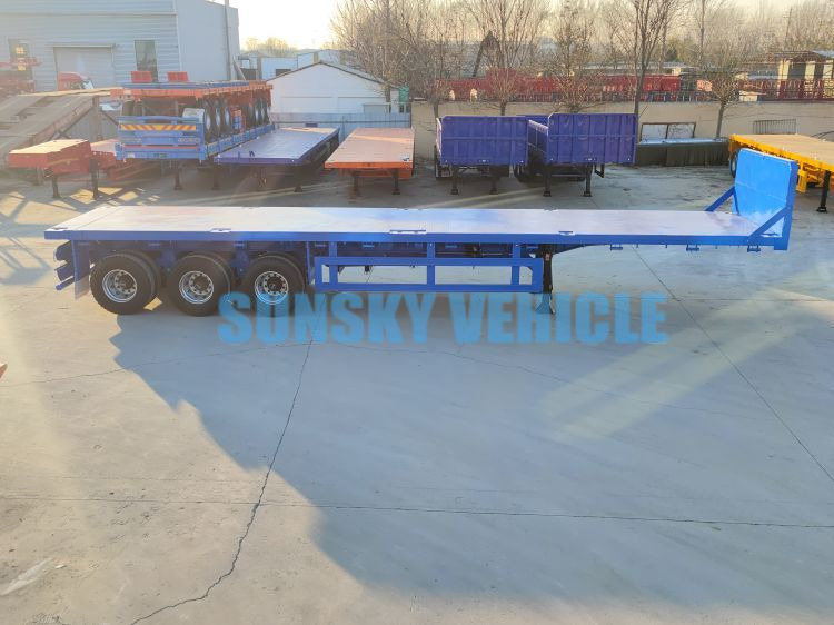 Sơ mi rơ moóc thùng lửng/ Phẳng để vận chuyển vật liệu cồng kềnh mới SUNSKY 40FT 3 axle flatbed trailer: hình 3