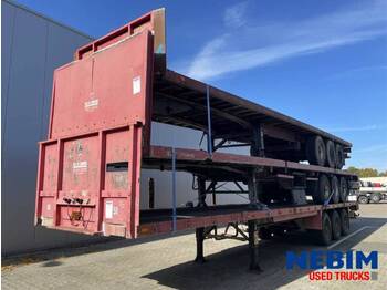 Flandria OPL 3 39 T - Drum brakes - € 10.800,- Complete stack of 3 trailers  - Sơ mi rơ moóc thùng lửng/ Phẳng