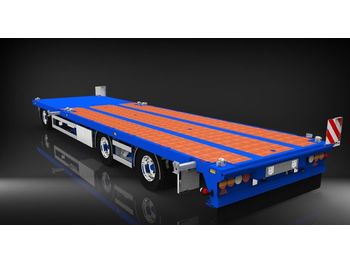 HRD 3 axle Achs light trailer drawbar ext tele  - Rơ moóc thùng thấp