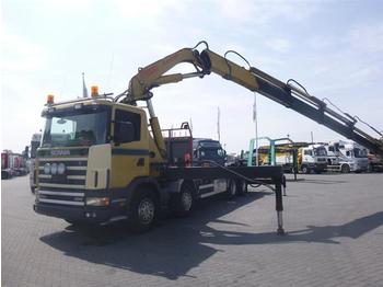 Scania 124.400 8X2 MANUAL WITH FASSI F660XP  - Xe tải thùng lửng/ Phẳng