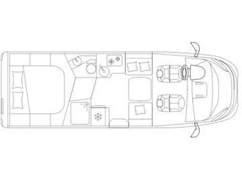 Laika KOSMO TI L 412 DS Navi Hubbett Automatik  - Xe cắm trại bán tích hợp: hình 2