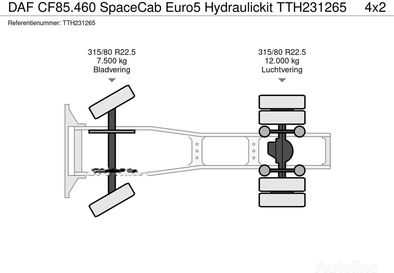 Xe đầu kéo DAF CF85.460 SpaceCab Euro5 Hydraulickit: hình 16