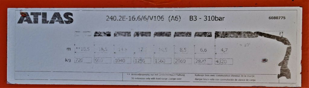 Xe cẩu tự hành DAF CF 85.380 Pritsche 6,40 m+ KRAN + FUNK!: hình 8