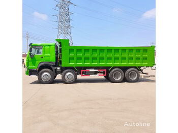 Xe ben HOWO 8x4 drive 12 wheeled dumper green color: hình 3