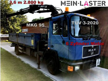 Xe tải thùng lửng/ Phẳng MAN 18.192 (6 Zylinder) MKG Kran 5,38m -1.850 kg TÜV: hình 1