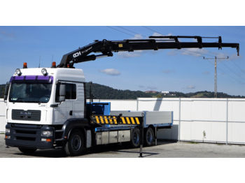 Xe tải thùng lửng/ Phẳng MAN TGA 28.350 Pritsche 6,30m +Kran*Top Zustand!: hình 1