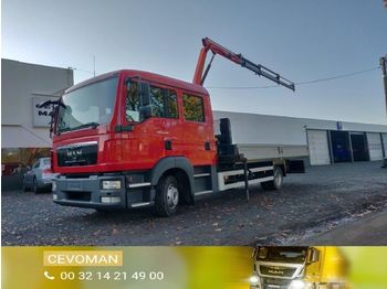 Xe tải thùng lửng/ Phẳng, Xe cẩu tự hành MAN TGL 8.220 .220 Doka / Dubbel cabine kraan Palfinger PK3400: hình 1