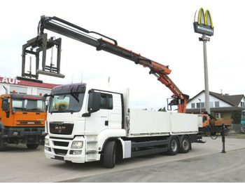 Xe tải thùng lửng/ Phẳng MAN TG-S 26.440 6x2-2 BL Pritsche Heckkran Lift+Lenk: hình 1