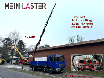 MAN TGL 8.210 Palfinger PK 6501 14m 440kg, 5+6 St. F  - Xe tải thùng lửng/ Phẳng: hình 1