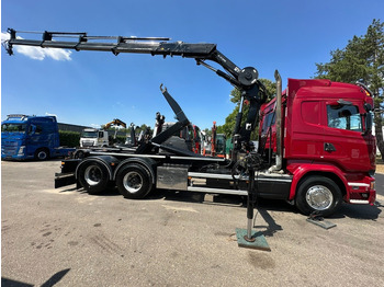 Xe tải nâng móc, Xe cẩu tự hành Scania R580 6X2 V8 HOOKLIFT + CRANE HIAB 211 E-4 HIPRO - ROTATOR - RETARDER - ALCOA ALU - RADIO - NL TRUCK: hình 4