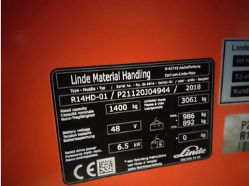 Xe tải tiếp cận Linde R14HD-01: hình 2