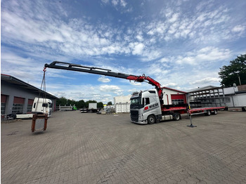 Sơ mi rơ moóc thùng lửng/ Phẳng mới Wiese Stufensattel Tieflader mit Kran Fassi F545: hình 3