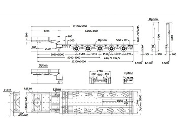 Sơ mi rơ moóc thùng thấp mới FAYMONVILLE 5-Achs-Tele-Semi mit Halbachsen "Twinaxle" und hydr. Rampen: hình 2