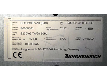 Ắc quy cho Thiết bị xử lý vật liệu Jungheinrich 51158076 | build in charger ELG2430V-VI(EJC)  24V 30A capacity 100- build in charger ELG2430V-VI(EJC)  24V 30A capacity 100-300Ah  sn. B0000861 year 2012: hình 5