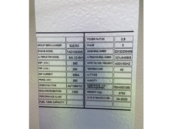 Bộ phát điện mới Volvo TAD1342GE - 385 kVA Generator - DPX-18878.1: hình 4