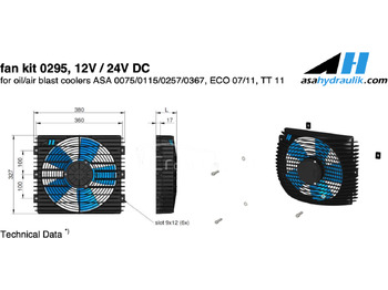 Bộ làm mát dầu cho Cẩu gấp Wentylator chłodnicy Asa Hydraulik TT11, TT13, ASA0115, ASA 0257, ASA 0367 24V DC: hình 4