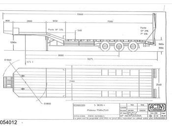 Sơ mi rơ moóc thùng thấp ACTM Lowbed 38.000 KG, Steel suspension: hình 2