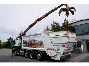 Xe tải chở rác MERCEDES-BENZ Antos 3240 8x2 / Tajfun 5T crane / Farid Industries garbage truck/ 3 steered axles: hình 2