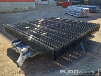 Trang thiết bị xây dựng Unused Galvanised & Powder Coated Heavy Duty (5mm) Wire Mesh Fencing, 25 x H2.4m x W2.2m Panels, 26 x 60mm x 60mm x3m Posts, with Fittings (Black): hình 5