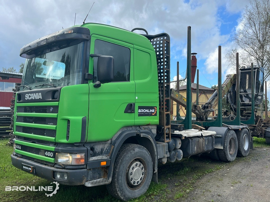 2001 Scania R144 6x4 Loglift + 1997 Närko TP3-RT-280 - Xe chở gỗ, Xe cẩu tự hành: hình 1 2001 Scania R144 6x4 Loglift + 1997 Närko TP3-RT-280 - Xe chở gỗ, Xe cẩu tự hành: hình 1