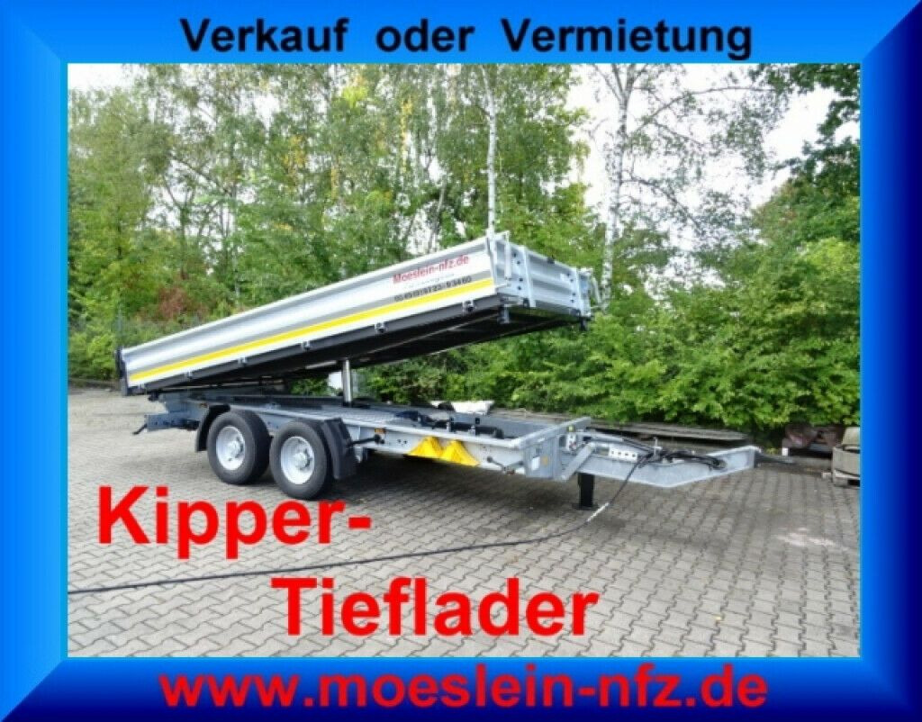 Möslein 13 t Tandem 3- Seitenkipper Tieflader-- Neufahr - Rơ moóc ben: hình 1 Möslein 13 t Tandem 3- Seitenkipper Tieflader-- Neufahr - Rơ moóc ben: hình 1