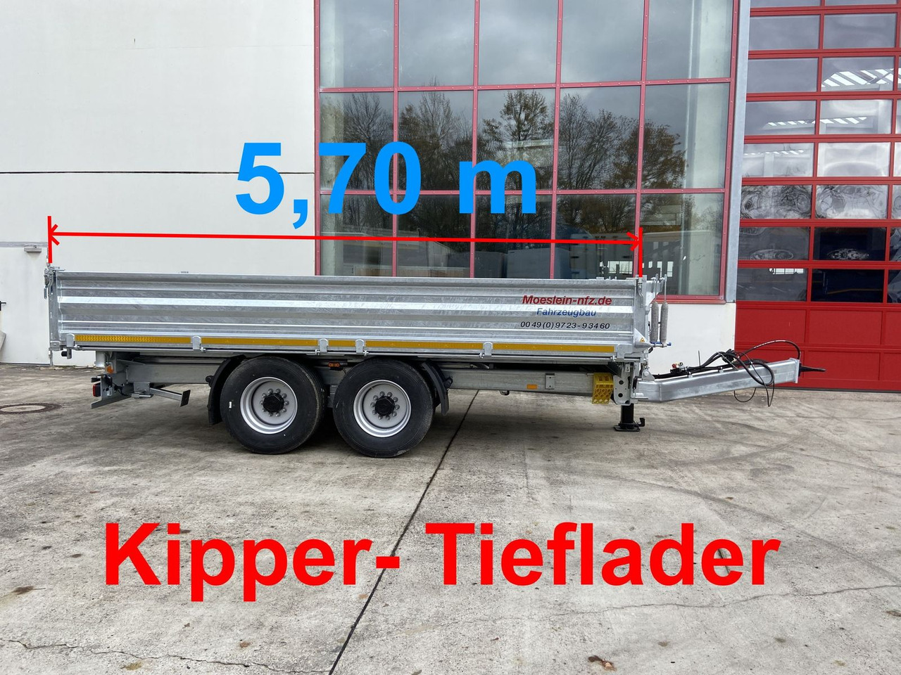 Möslein 14 t Kipper Tieflader 5,70 m lang, Breite Reife - Rơ moóc ben: hình 1 Möslein 14 t Kipper Tieflader 5,70 m lang, Breite Reife - Rơ moóc ben: hình 1