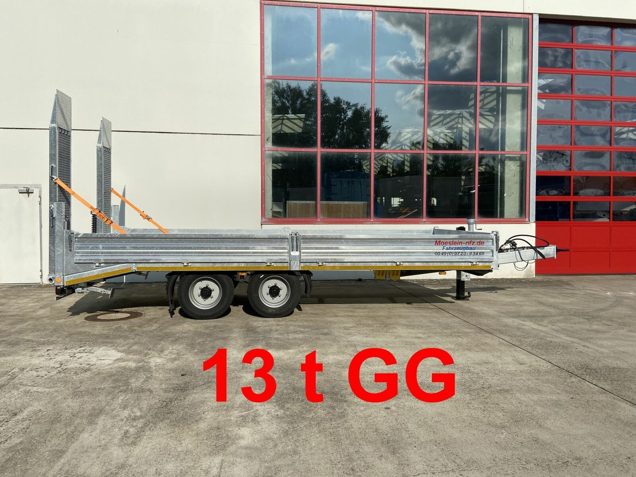 Möslein Neuer 13 t Tandemtieflader, Stahl- Boden - Rơ moóc thùng thấp: hình 1 Möslein Neuer 13 t Tandemtieflader, Stahl- Boden - Rơ moóc thùng thấp: hình 1