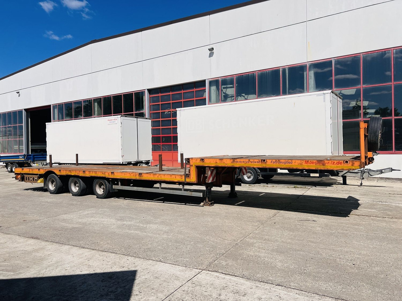 Möslein STO 3 Schwebheim 3 Achs Satteltieflader Plato 45 t GGfür Fertigteile, Baumaschinen oder Container - Sơ mi rơ moóc thùng thấp: hình 4 Möslein STO 3 Schwebheim 3 Achs Satteltieflader Plato 45 t GGfür Fertigteile, Baumaschinen oder Container - Sơ mi rơ moóc thùng thấp: hình 4