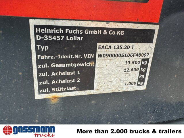 FUCHS EACA 135.20 T, Absetzanhänger für 1 - Xe chở container/ Rơ moóc hoán đổi thân: hình 2 FUCHS EACA 135.20 T, Absetzanhänger für 1 - Xe chở container/ Rơ moóc hoán đổi thân: hình 2