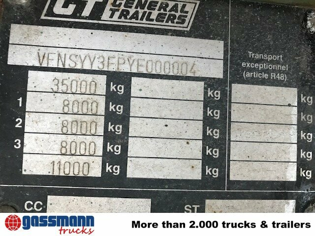 General Trailer SYY3FP Plattformauflieger, Liftachse - Sơ mi rơ moóc thùng lửng/ Phẳng: hình 3 General Trailer SYY3FP Plattformauflieger, Liftachse - Sơ mi rơ moóc thùng lửng/ Phẳng: hình 3