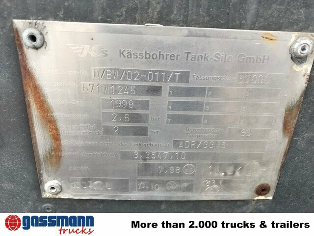 Kässbohrer Kässbohrer SSK 60/10-24 ADR, 60 cbm, - Sơ mi rơ moóc bồn silo: hình 5 Kässbohrer Kässbohrer SSK 60/10-24 ADR, 60 cbm, - Sơ mi rơ moóc bồn silo: hình 5
