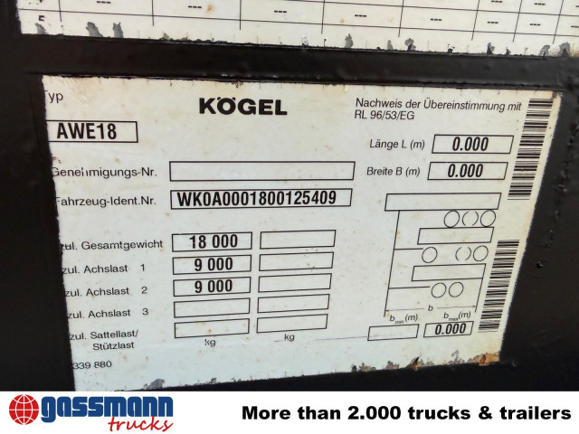 Kögel AWE 18 - Xe chở container/ Rơ moóc hoán đổi thân: hình 4 Kögel AWE 18 - Xe chở container/ Rơ moóc hoán đổi thân: hình 4