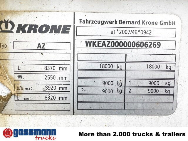 Krone AZP 18 Baustoffanhänger - Rơ moóc thùng lửng/ Phẳng: hình 3 Krone AZP 18 Baustoffanhänger - Rơ moóc thùng lửng/ Phẳng: hình 3