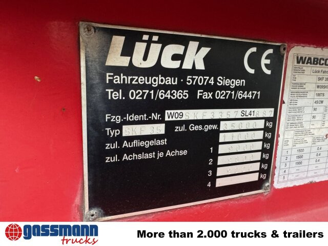 LÜCK SKF 35, Stahlmulde ca. 37m³, Liftachse - Sơ mi rơ moóc ben: hình 3 LÜCK SKF 35, Stahlmulde ca. 37m³, Liftachse - Sơ mi rơ moóc ben: hình 3