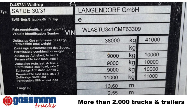 Langendorf SATUE 30/31, Radmulden, Baggerbett, hydr. - Sơ mi rơ moóc thùng thấp: hình 5 Langendorf SATUE 30/31, Radmulden, Baggerbett, hydr. - Sơ mi rơ moóc thùng thấp: hình 5